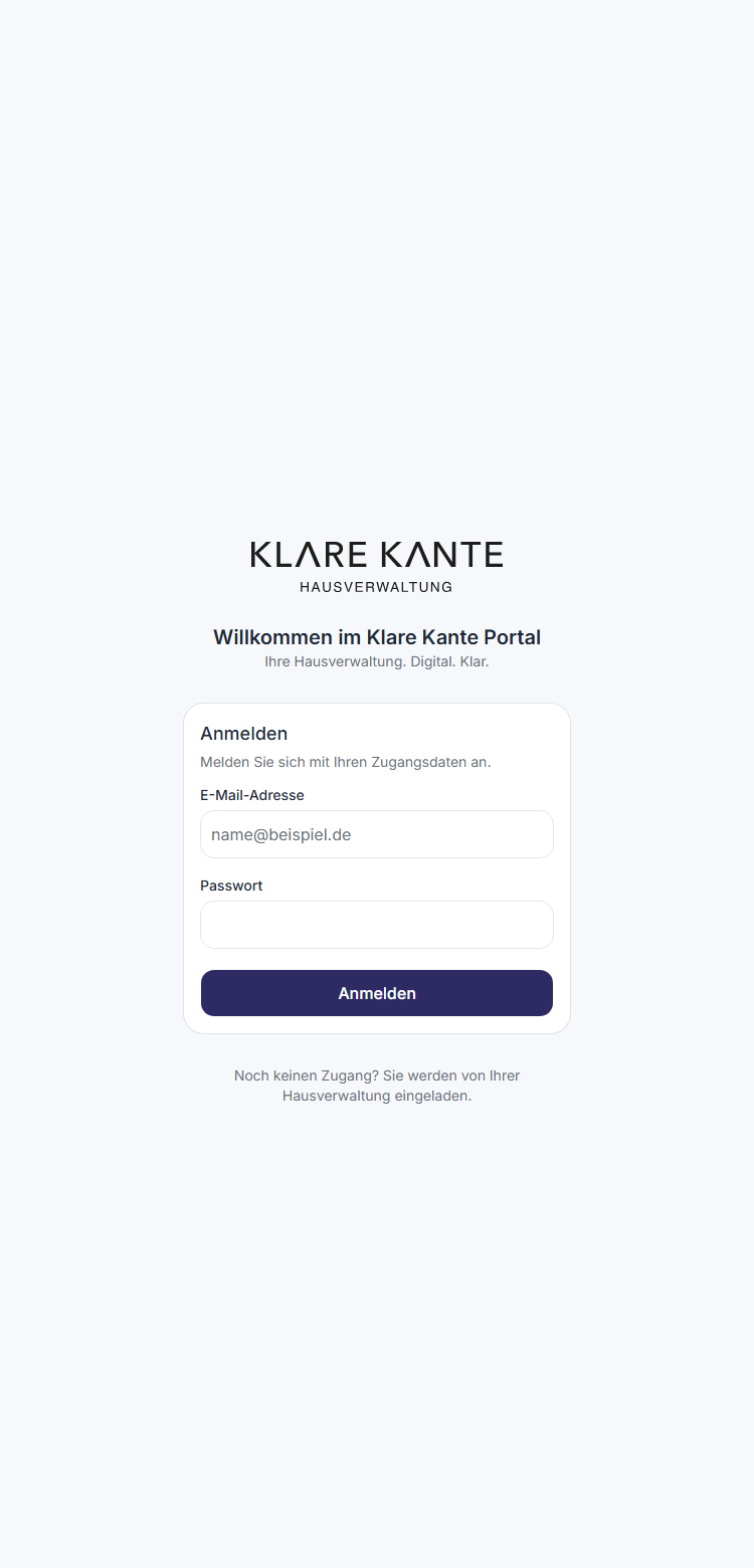 Login-Ansicht des digitalen Eigentümerportals